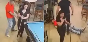 Eşini taciz eden sarhoş adamı tek yumrukla bayılttı