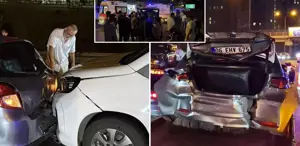 Eyüpsultan’da 16 araç birbirine girdi, yaralılar var