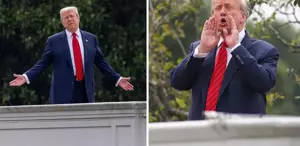 Beyaz Saray çatısına çıkan Trump’tan ’nükleer füze inşa edeceğiz’ çıkışı