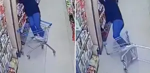 Zincir markette kahreden görüntüler Rafları düzenlerken kabusu yaşadı