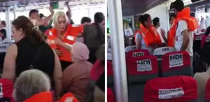 Denizde büyük panik Feribot kayaya çarptı