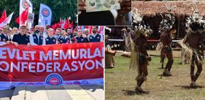 Eylem yapan memurlardan bir garip talep: Teklif edilen zam, Papua Yeni Gine Kinası ile verilsin