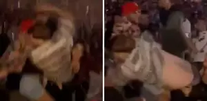 Konserde üzerine yanlışlıkla içki döken kadını bayıltana kadar yumrukladı