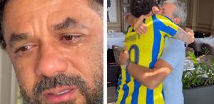 Aykut Kocaman ile buluşan Baroni gözyaşlarını tutamadı Yanına o formayla gitti