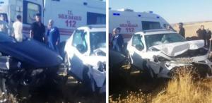 Diyarbakır’da iki araç kafa kafaya çarpıştı 6 yaralı