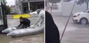 Felaketi bile eğlenceye çevirdiler Selin vurduğu şehirden ilginç görüntüler