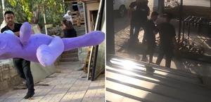 Oto yıkamacıda kira krizi Eline geçeni sokağa fırlattı