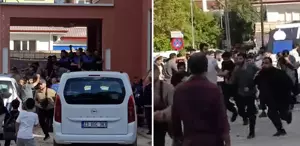 Zabıta amirliği önünde tekmeli yumruklu kavga