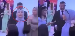 Damada yakın oynayan genç kız, gelinin hareketiyle şoke oldu