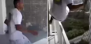 Kendi yaptığı balkon filesini böyle test etti