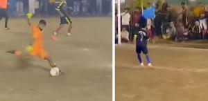 Amatör Maçta Kaleci, Kendine Direk Asisti ile Gol Attı