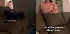Karısının telefonunu televizyona yansıtan adamın şoke olduğu an