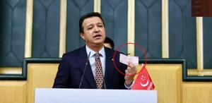 Kürsüye 200 TL’lik banknotla çıkan Arıkan, alabildiği ürünleri sıraladı