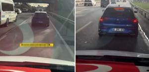 Ambulansa ısrarla yol vermedi