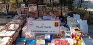 Ankara’da bir iş yerinde 1 ton 200 kilogram bozuk et ele geçirildi