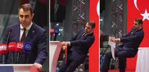 CHP Kongresinde tek aday kürsüde fenalaşıp yere yığıldı