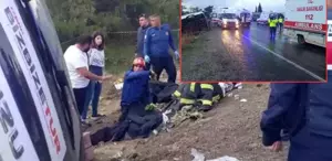 Tur otobüsü şarampole yuvarlandı Bilanço ağır