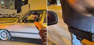 Silahla “şaka“ videosu çeken gençler polisi karşısında görünce donup kaldı