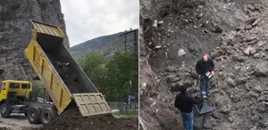 3 ton altın heyecanı İlçe girişi 25 metre kazıldı