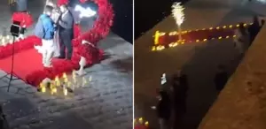 Eyfel Kulesi manzarasında evlenme teklif etmek için kuyruk oldular