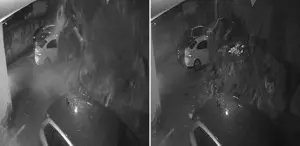 İstinat duvarı araçların üzerine böyle çöktü