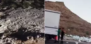 Skandal görüntü kamerada Kovalar dolusu yoğurdu döküp gittiler