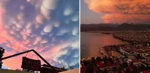 Fethiye’de Nadir Mammatus Bulutları Görüntülendi