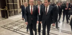 Ali Babacan ve Mehmet Şimşek, 29 Ekim resepsiyonunda yan yana