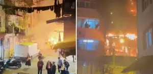 Beyoğlu’nda kız istemede patlatılan havai fişekler evi yaktı: 8 kişi dumandan etkilendi