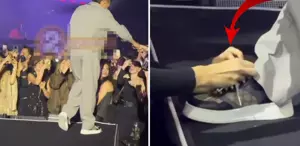 Konsere damga vuran an Kenan Doğulu, hayranına ayakkabısının bağcıklarını bağlattı