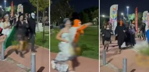 Kostümünü giyen parkta koştu, kimse ne olduğunu anlamadı