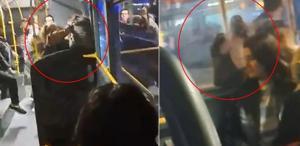 Otobüste yer kavgası İki kadın yumruklaştı