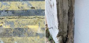 Binanın kolonları patladı, zeminde ise kayma ve çatlak var