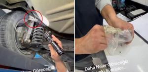 Ekspertiz uzmanı şok: Şaseye bağlı kelepçeli poşetten çıkana bakın