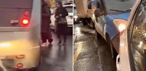 Ambulansın siren çalmasına rağmen durup yolcu aldı Görüntüler olay oldu