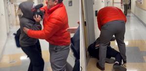 Profesöre bak sen Belgesel çeken gazeteciyi böyle darbetti