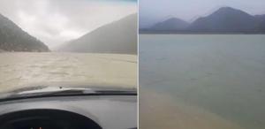 Saatlerdir dehşeti yaşıyorlar Burası göl değil iki ili birbirine bağlayan kara yolu