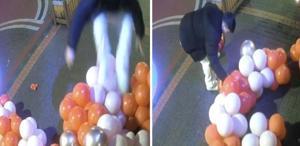 Sevgili Günü balonlarını patlatınca gözaltına alındı O anlar kameralarda