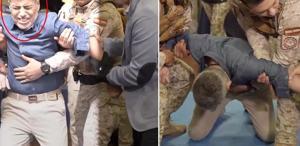 Bakana canlı yayında elektroşok Acılar içinde yere devrildi