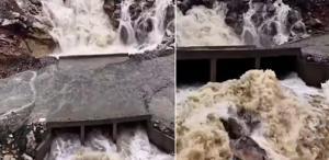 Dağ patladı içinden şelale çıktı