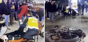 Otomobil ile motosiklet çarpıştı Metrelerce savruldu, durumu ağır