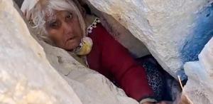 Ölümle burun buruna 24 saat Yaşlı kadın 5 metrelik yarıkta sıkışmış halde bulundu