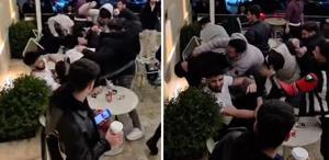 Kafede tekme tokat kavga ettiler