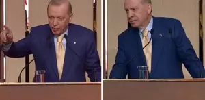 Erdoğan, açılan formayı görünce, konuşmasını böyle kesti