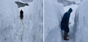 Tunceli’de kar kalınlığı insan boyunu geçti