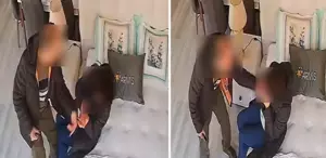 Eşini mobilya mağazasında darbetti