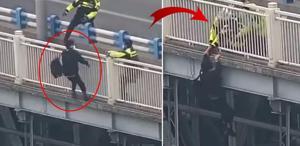 Köprüde can pazarı Atlamak üzereyken polisler son anda ipten aldı