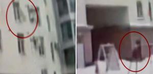 Mucizenin ta kendisi 10. kattan düşen çocuğu montla yakaladı