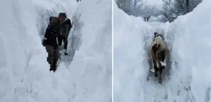 Tunceli’de kar kalınlığı insan boyunu aştı