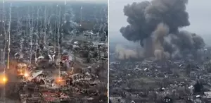 Görüntü korkunç Bir şehri bombalarla resmen haritadan sildiler